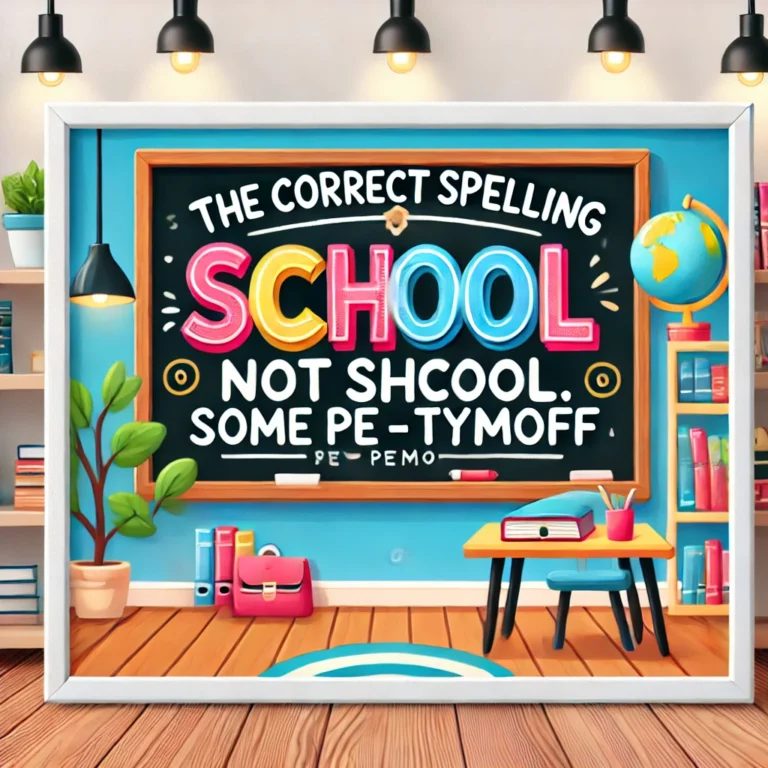 the correct spelling is school not school. some pe – tymoff