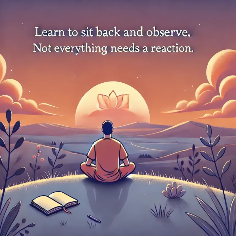 learn to sit back and observe. not everything need - tymoff