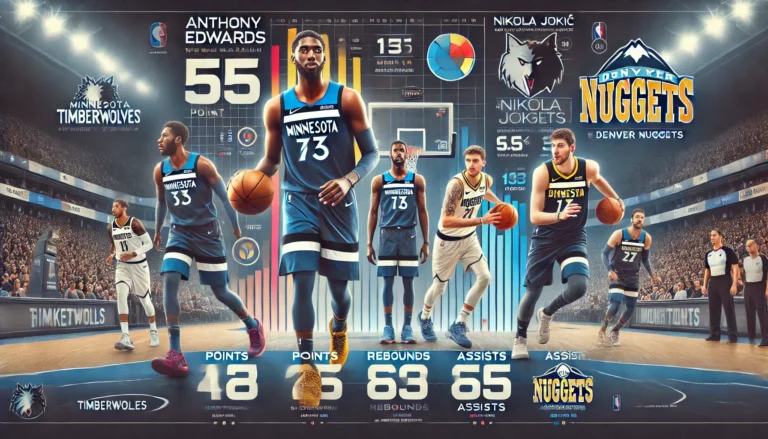 timberwolves vs denver nuggets match player stats